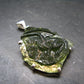 Moldavite Tektite Silver Dragon Pendant from Czech Republic - 2.2" - 15.96 Grams