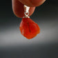 Raw Fire Opal Sterling Silver Pendant From Mexico - 0.8" - 1.49 Grams