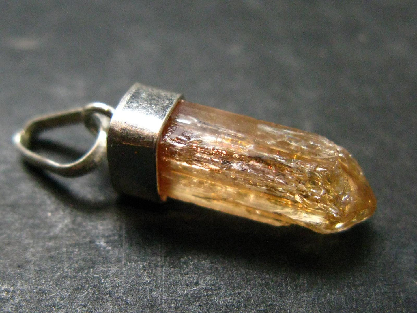 Imperial Topaz Crystal Pendant From Brazil - 0.9" - 1.22 Grams