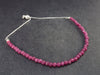 Sparkly Faceted Ruby Tiny Beads Silver Bracelet - Size Adjustable - 3.52 Grams