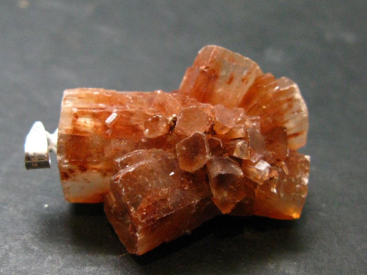 Terminated Aragonite Crystal Silver Pendant from Morocco - 1.4" - 8.69 Grams