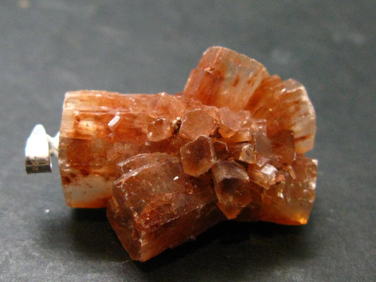Terminated Aragonite Crystal Silver Pendant from Morocco - 1.4" - 8.69 Grams