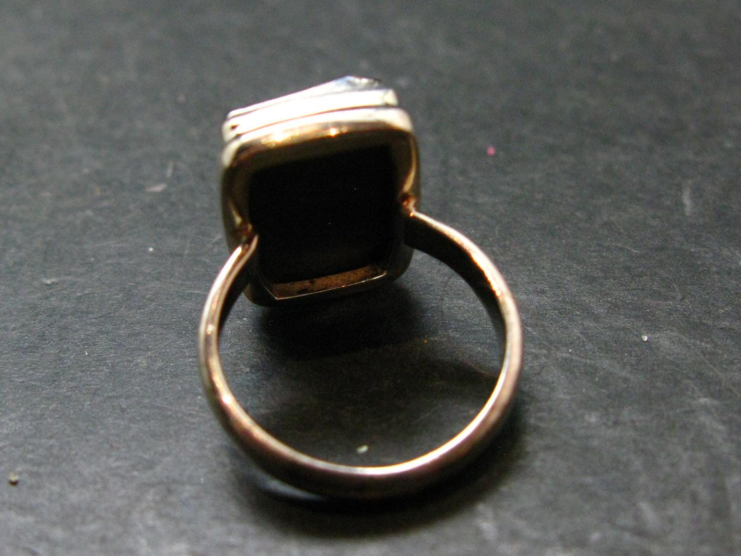 Unpolished Elite Shungite Silver Ring from Russia - Size 8 - 5.85 Grams