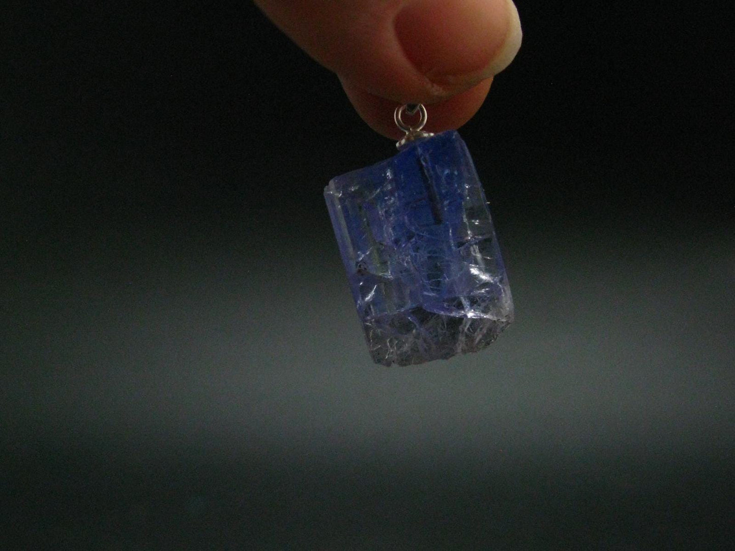 Tanzanite Pendant In Sterling Silver From Tanzania - 1.0" - 3.70 Grams