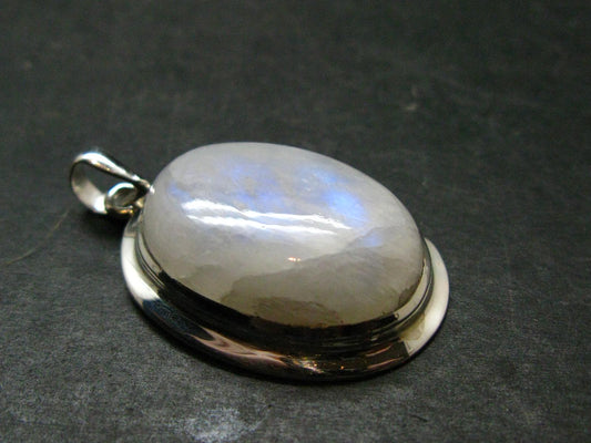 Natural Glow From Inside Moonstone 925 Silver Pendant - 1.7" - 11.07 Grams