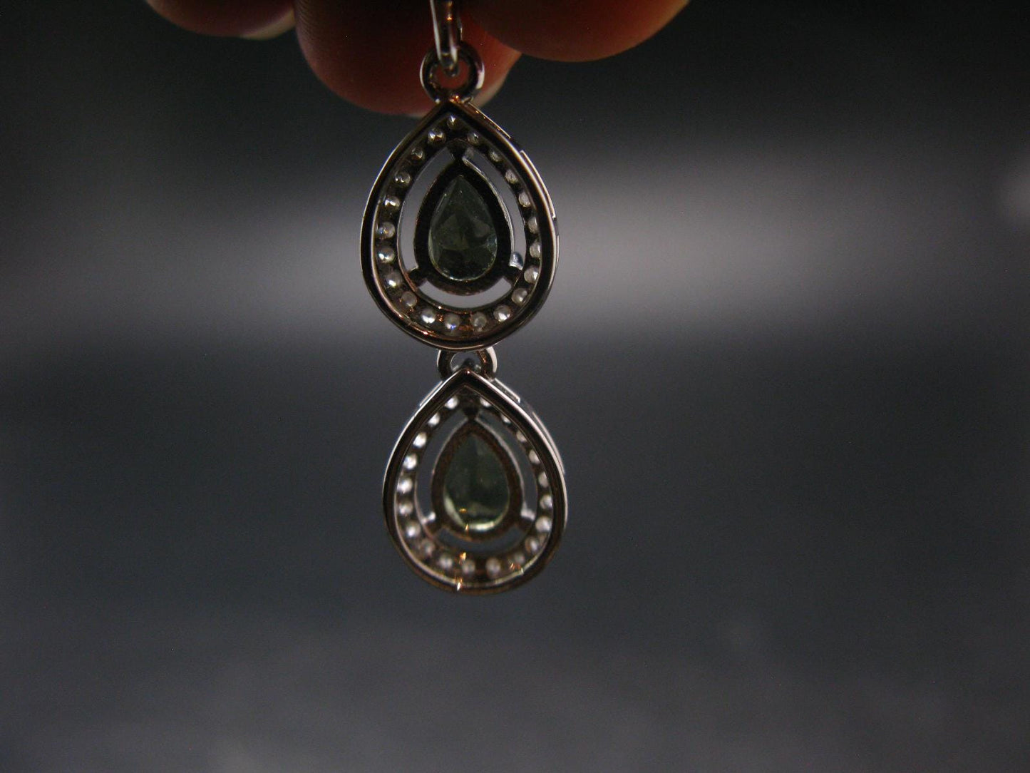 Moldavite Tektite Silver Pendant from Czech Republic - 1.3" - 2.28 Grams