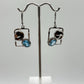 Swiss Blue Topaz Modern Geometric Dangle Earrings - Weight 5.22 Grams