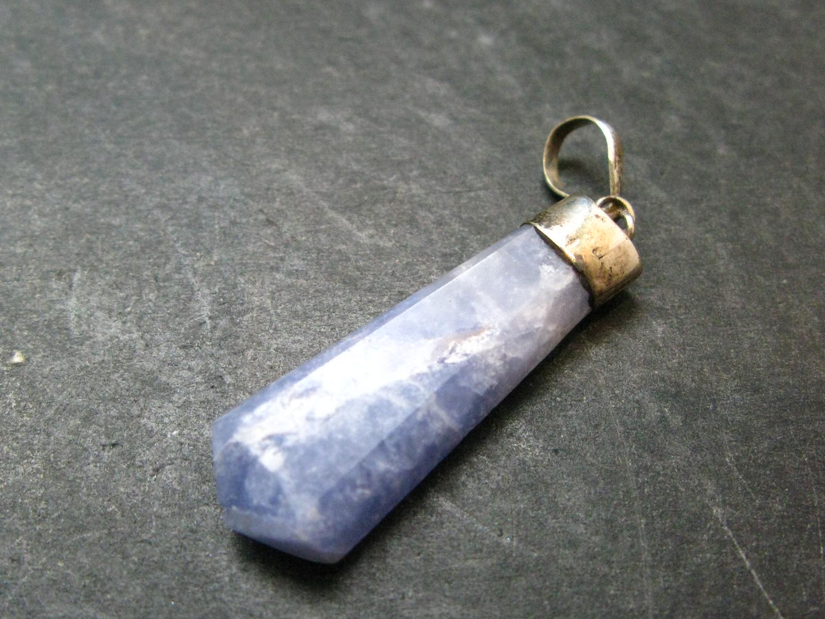 Rare Raw Hackmanite Silver Pendant from Afghanistan - 1.7" - 3.0 Grams