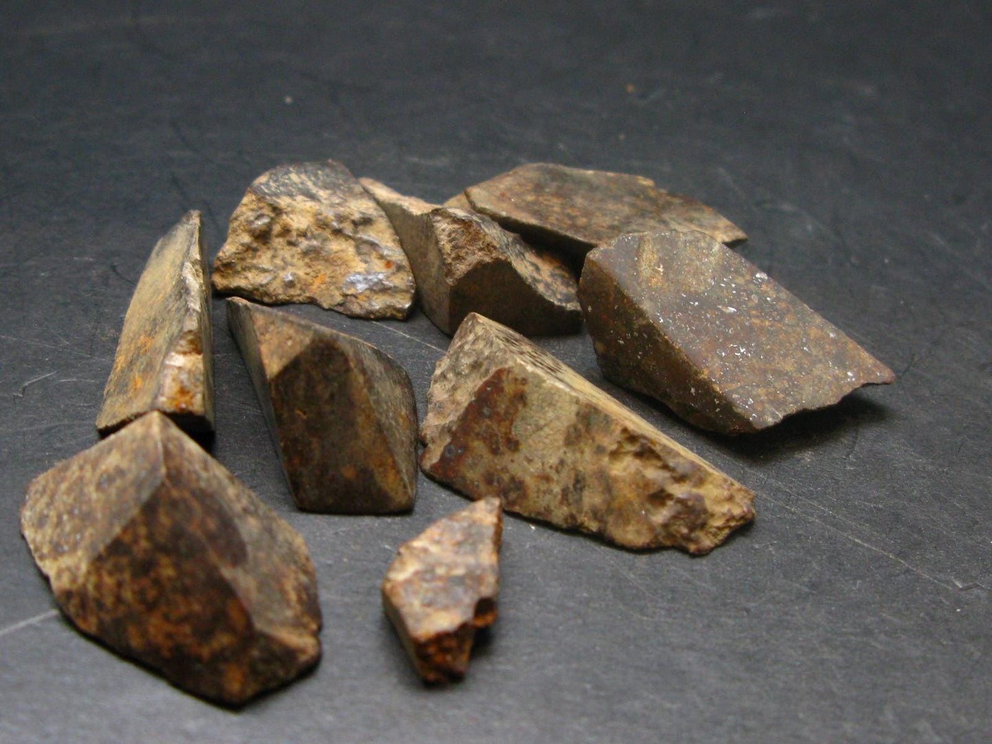 Rare Lot Of 10 Chondrite Meteorite Stones From Africa - 42.65 Grams