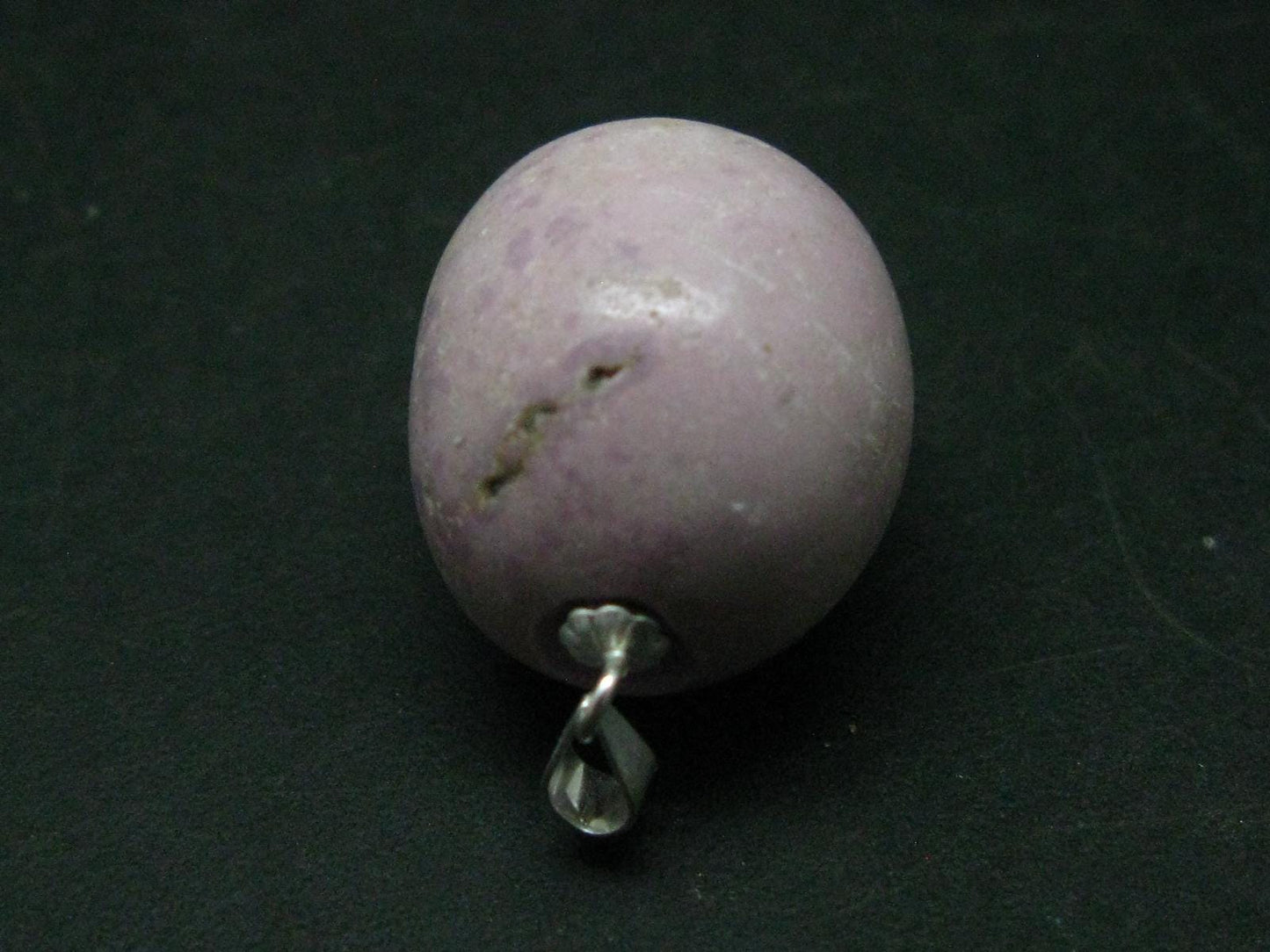 Phosphosiderite Tumbled Silver Pendant From Peru - 1.2"