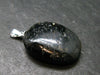 Very Rare Sterling Silver Nuumite Nuummite Pendant From Greenland - 1.2" - 6.40 Grams