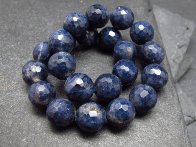 Blue Sapphire Genuine Bracelet ~ 7 Inches ~ 8mm Round Facetted Beads