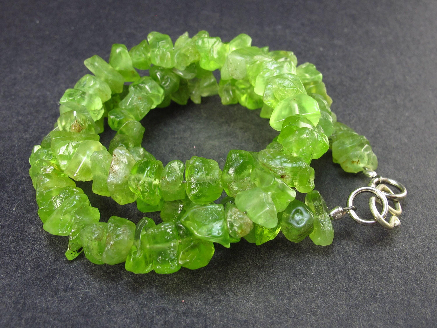 Natural Gemmy Peridot Olivine Crystal Necklace from Pakistan - 17"