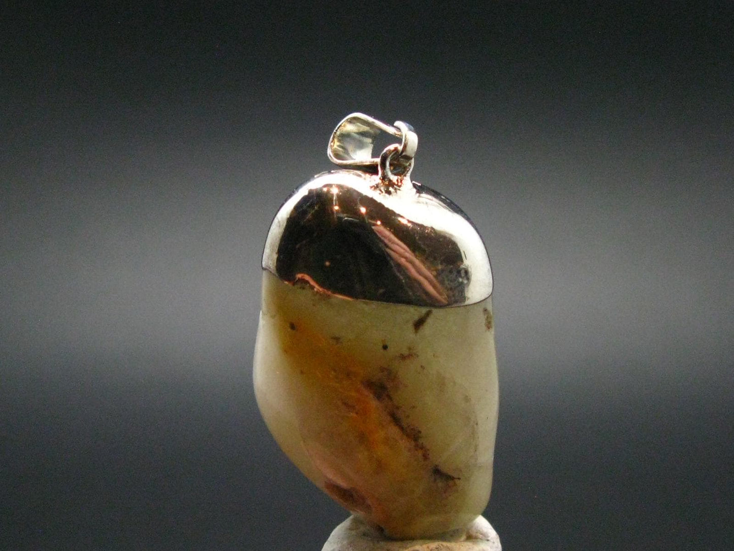 Rutilated Quartz Silver Pendant From Brazil - 1.5"