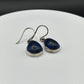 Azurite Teardrop Earrings | Sterling Silver Dangle | Blue Crystal Jewelry