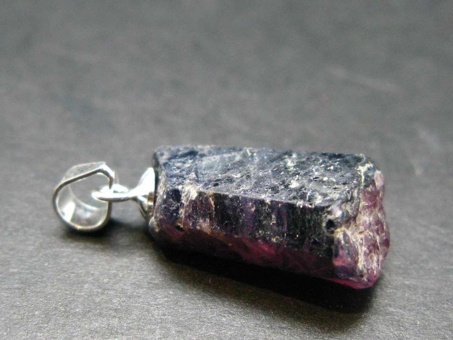 Ruby Crystal Silver Pendant from Winza Tanzania - 0.8" - 2.52 Grams