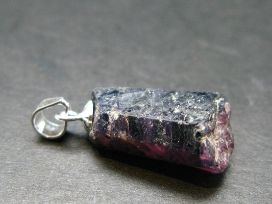 Ruby Crystal Silver Pendant from Winza Tanzania - 0.8" - 2.52 Grams