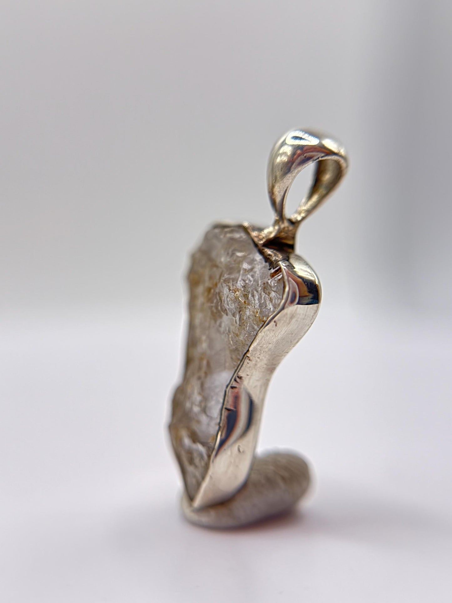 Herderite Crystal Pendant in Sterling Silver – Natural Gemstone - 1.71g