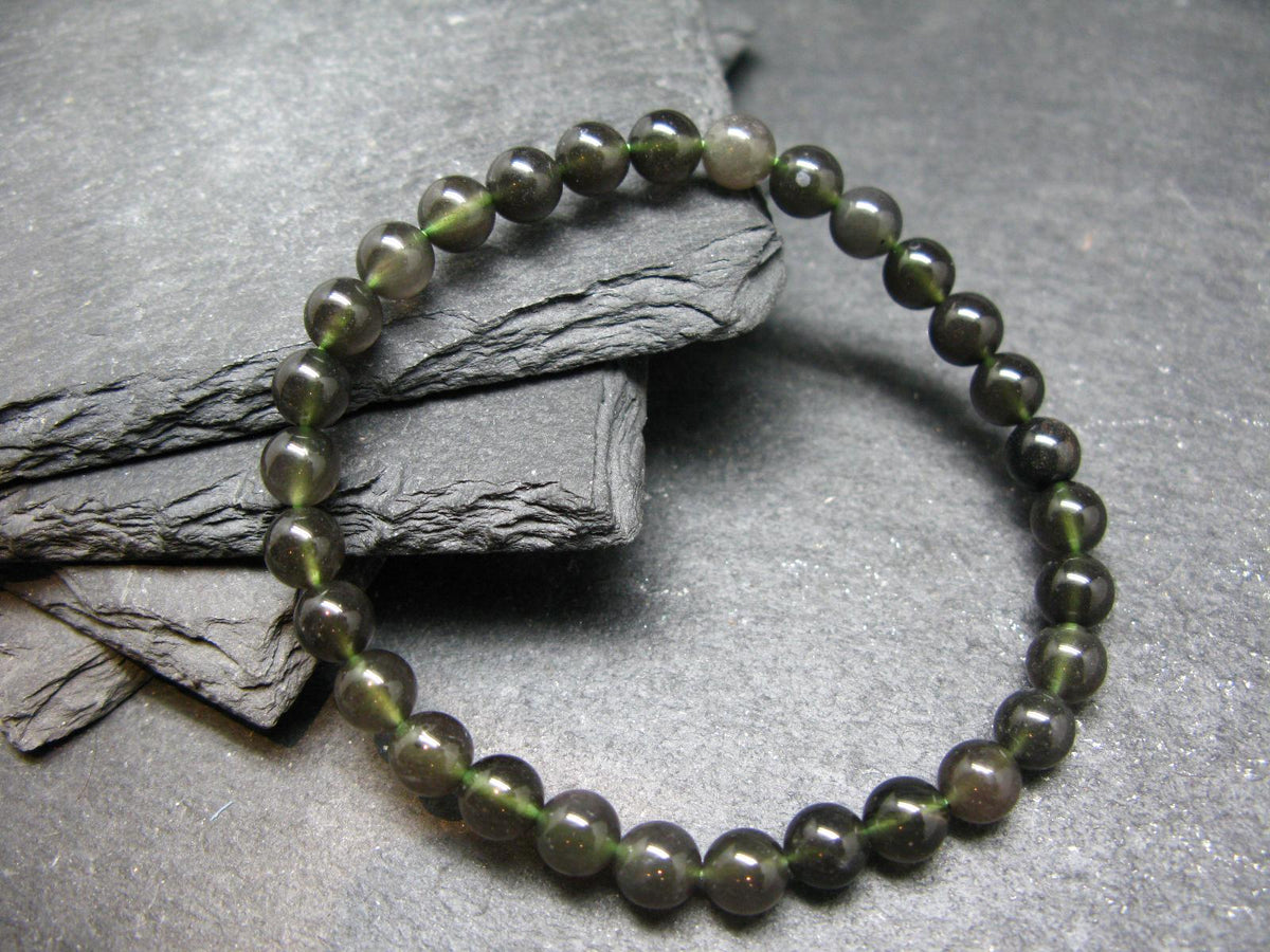 Agni Manitite Cintamani Stone Tektite Genuine Bracelet ~ 7 Inches ~ 6mm Round Beads