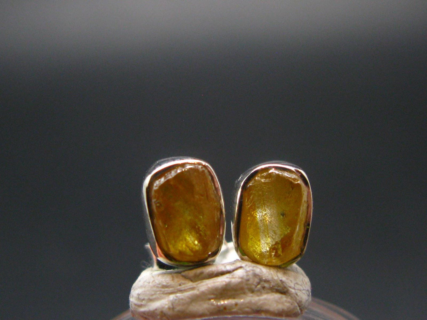 Sphalerite Stud Earrings Sterling Silver From Spain - 1.45 Grams