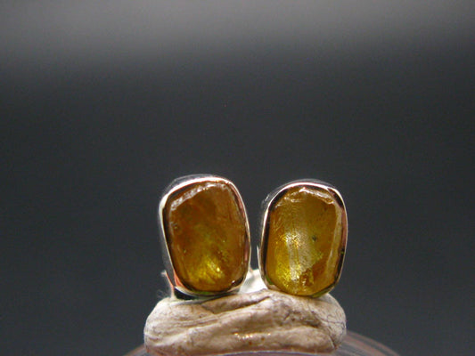 Sphalerite Stud Earrings Sterling Silver From Spain - 1.45 Grams