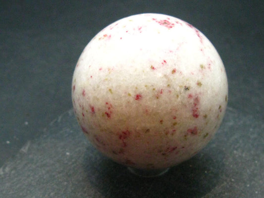 Large Cinnabar in Quartz Sphere from Peru - 149.20 Grams - 1.9"