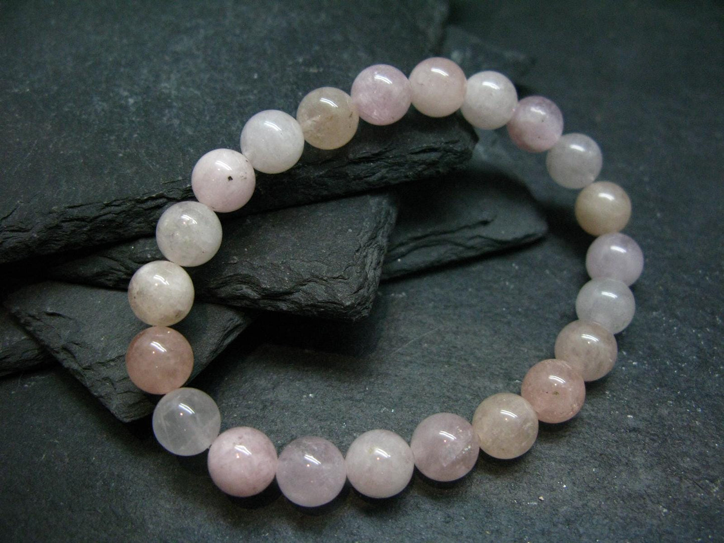 Morganite Genuine Bracelet ~ 7 Inches ~ 8mm Round Beads