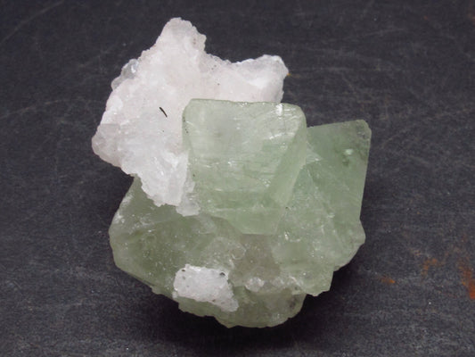 Gem Green Herderite Crystal With Albite From Pakistan - 0.9" - 7.90 Grams