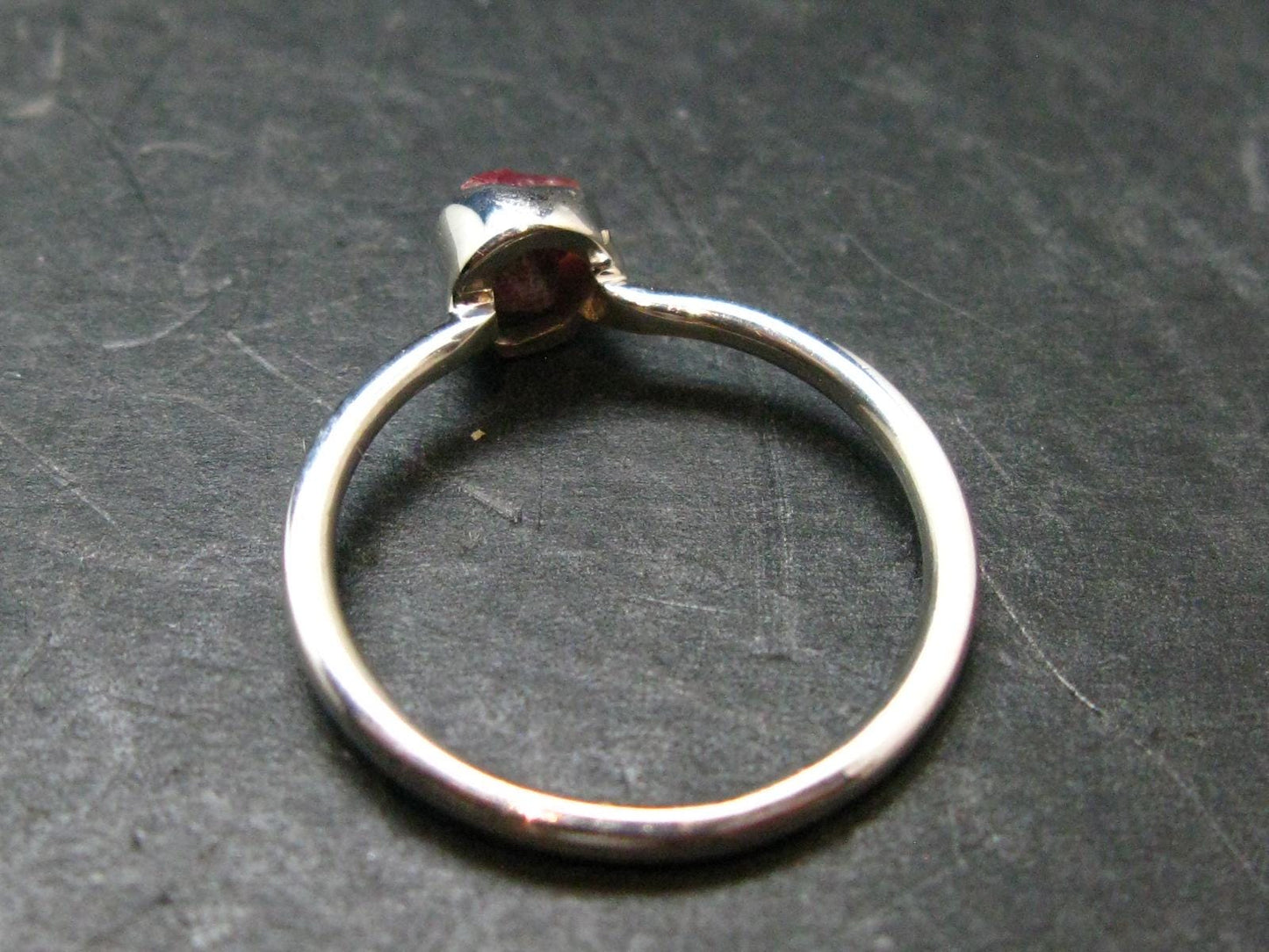 Bixbite Red Emerald Beryl Silver Ring From Utah USA - Size 8 - 1.86 Grams
