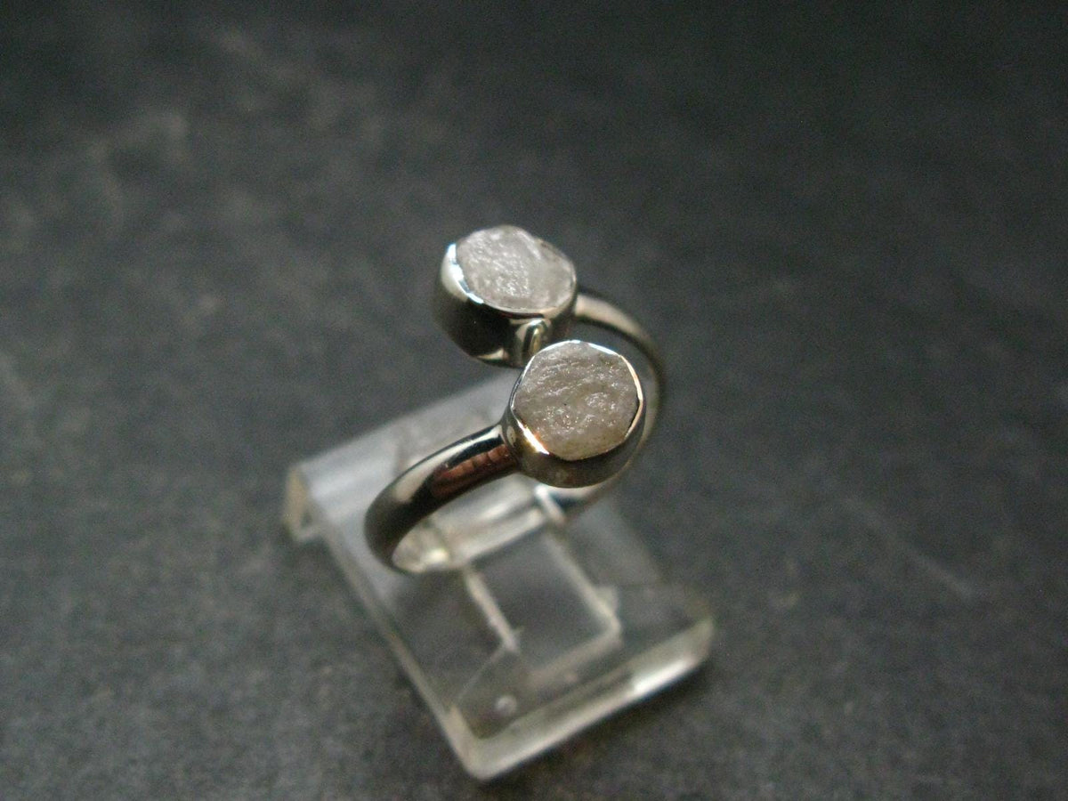 Very Rare White Cryolite 925 Silver Ring from Greenland - Size 7 - 2.38 Grams