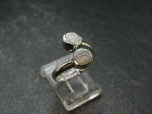 Very Rare White Cryolite 925 Silver Ring from Greenland - Size 7 - 2.38 Grams
