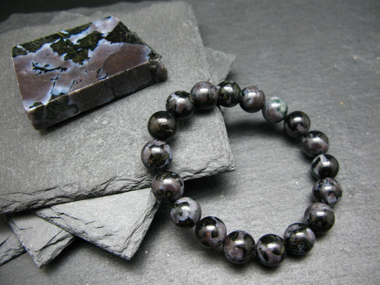 Gabbro Mystic Merlinite Genuine Bracelet ~ 7 Inches ~ 10mm Round Beads