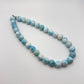 Larimar Beaded Necklace Blue Gemstone Jewelry Ocean Stone Necklace Gift