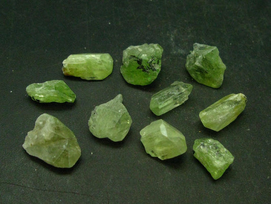 Lot of 10 Very Nice Diopside Crystals from Tanzania - 60 Carats