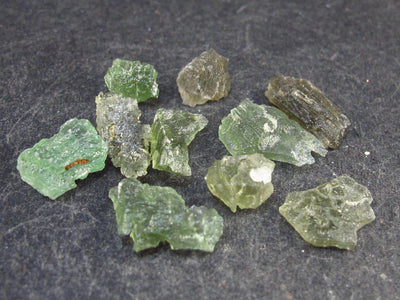 Lot of 10 Moldavite Tektite Pieces from Czech Republic - 10 Carats - 2.0 Grams