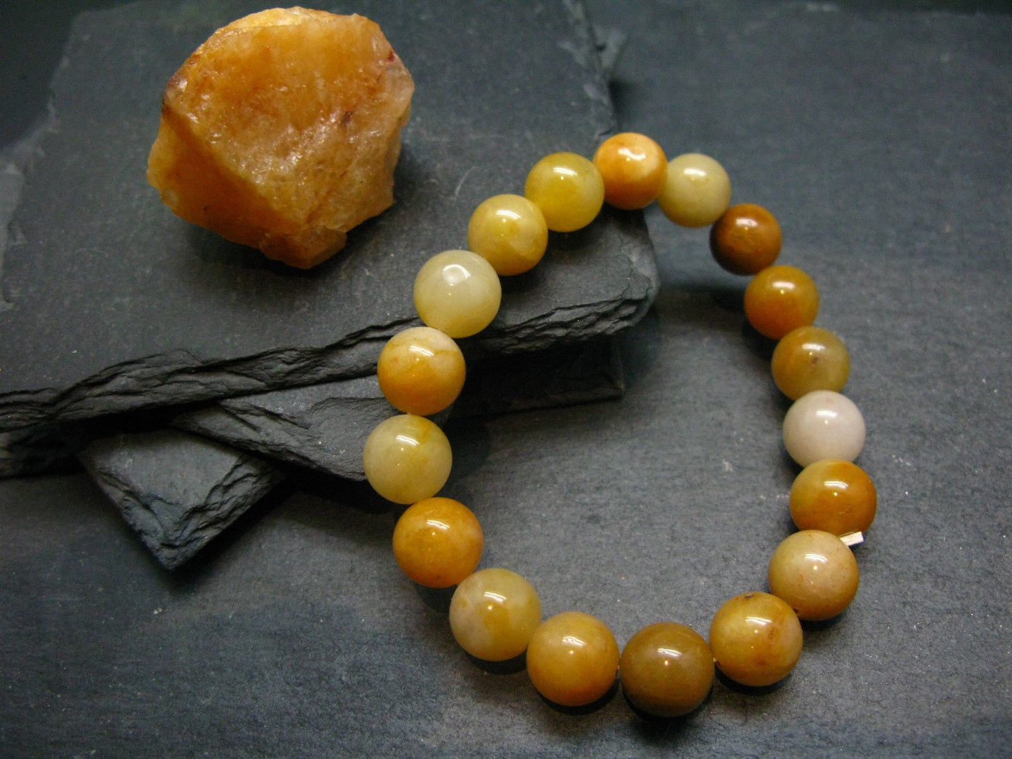Golden Healer Quartz Genuine Bracelet ~ 7 Inches ~ 10mm Round Beads