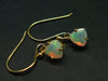 Precious Opal Sterling Silver Gold Plated Earrings from Ethiopia - 1.27 Grams