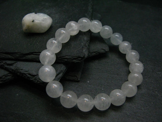 Moonstone Genuine Bracelet ~ 7 Inches ~ 10mm Round Beads