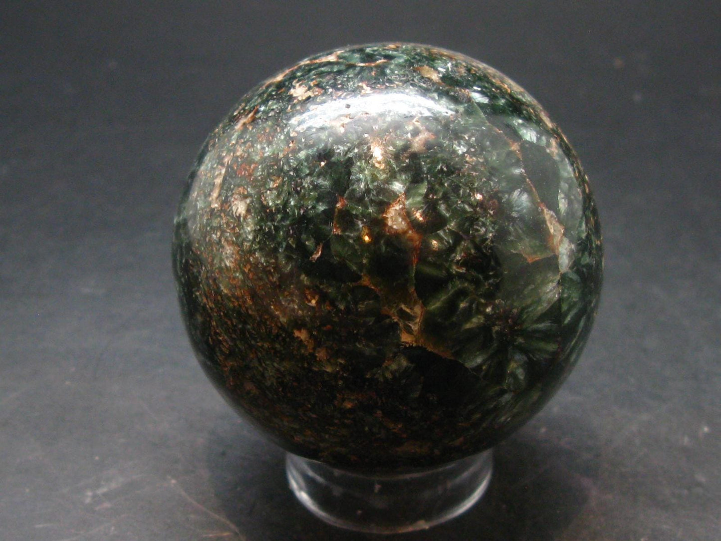 Nice Polished Seraphinite Clinochlore Sphere From Russia - 2.3"