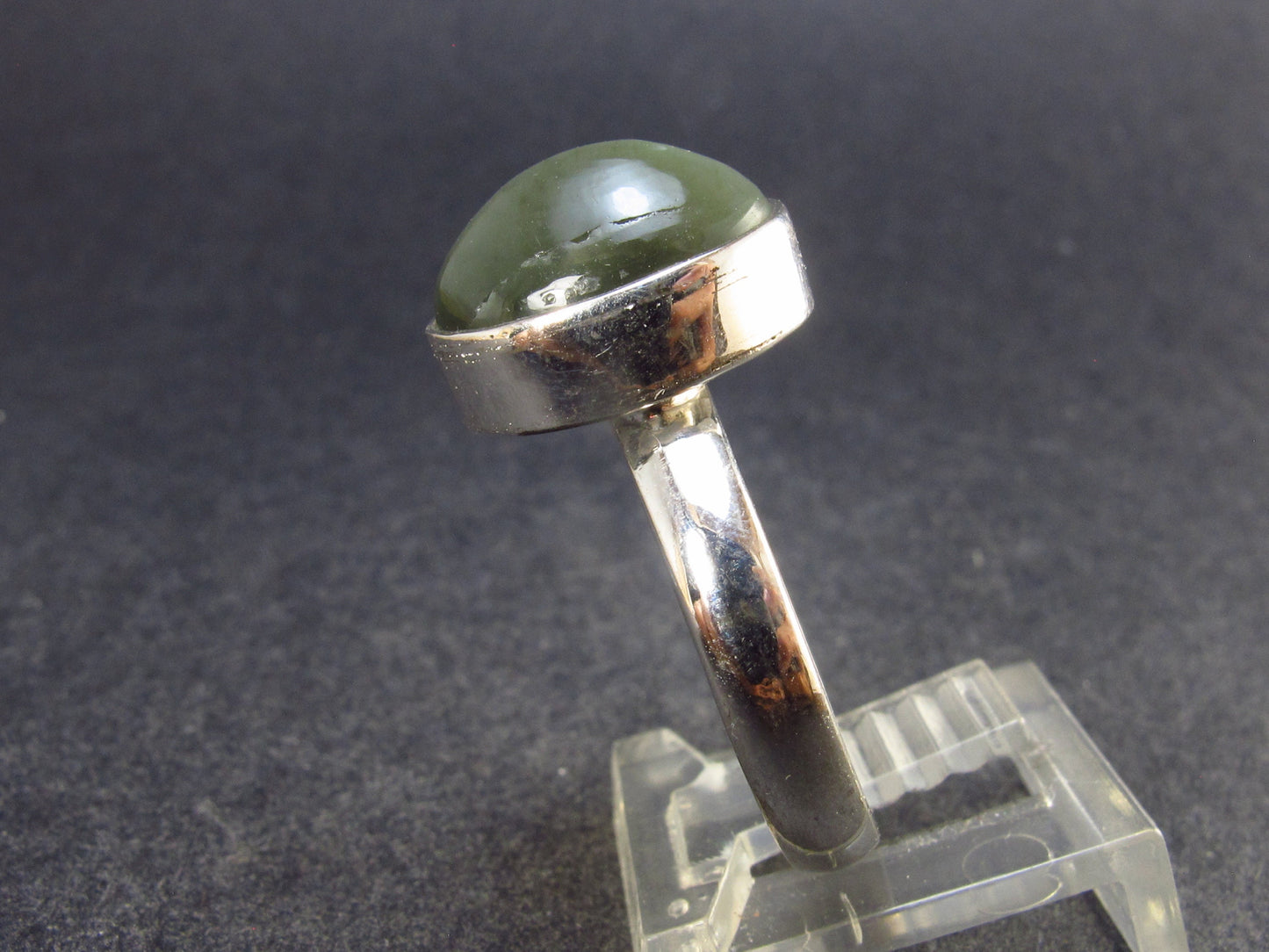 Polished Cats Eye Silver Ring From Brazil - 5.0 Grams - Size 11