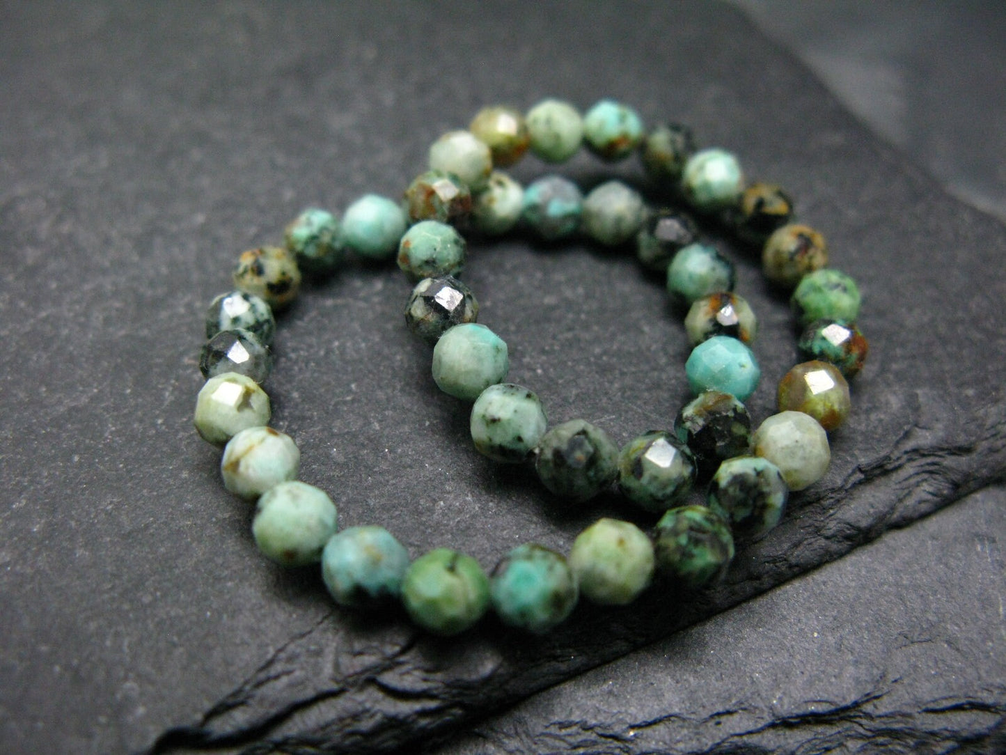 Turquoise Genuine Untreated Bracelet ~ 7 Inches ~ 4mm Facetted Beads