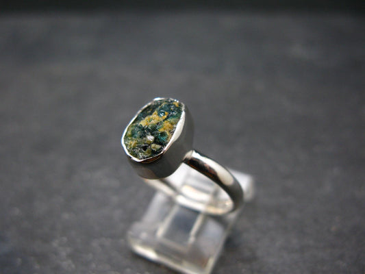 Blue Lazulite Silver Ring From Pakistan - Size 8 - 2.54 Grams
