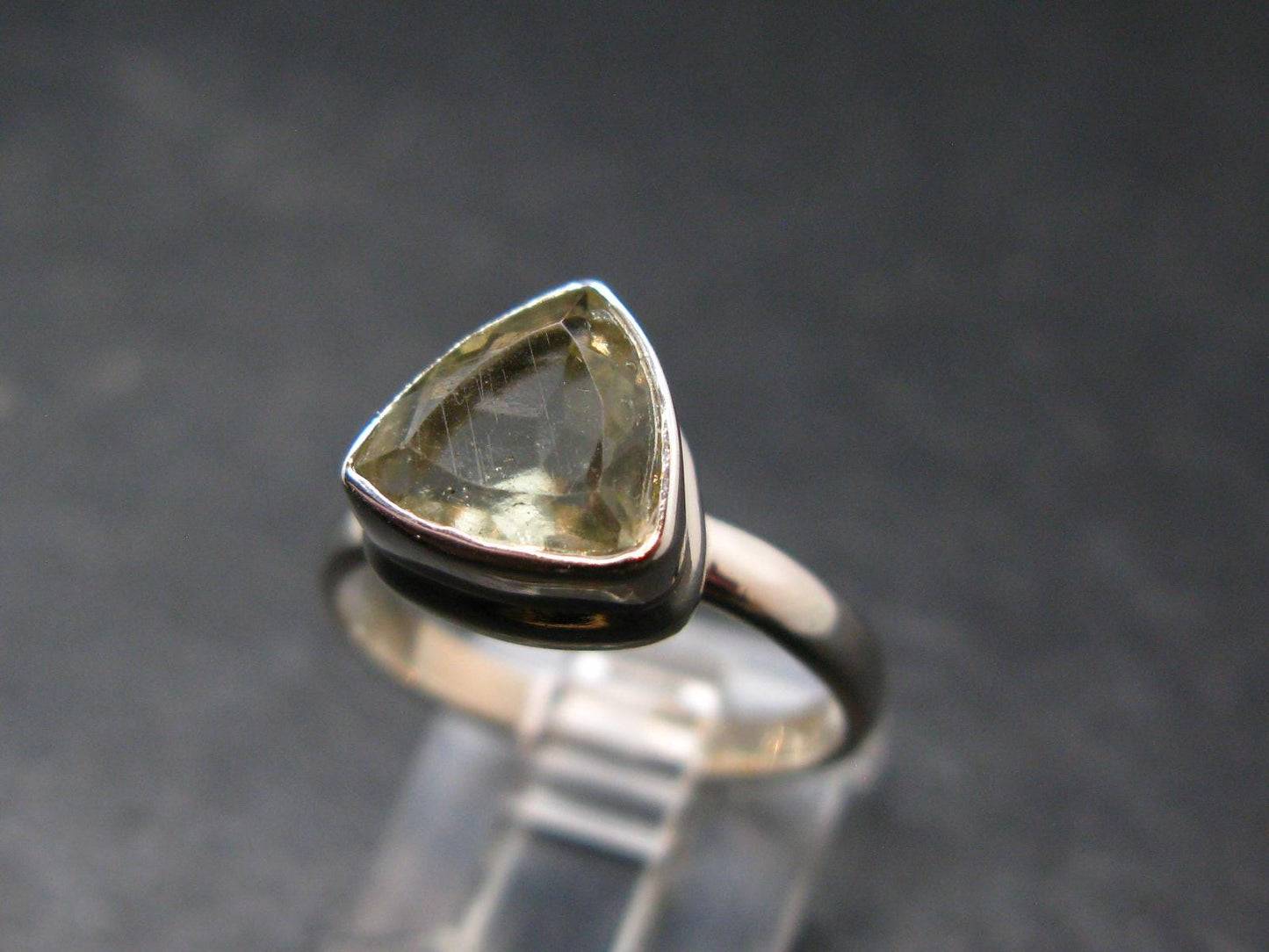 Libyan Desert Glass Tektite Sterling Silver Ring from Libya - Size 7 - 3.01 Grams