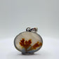 Elegant Dendritic Agate Oval Pendant – Natural Golden Scenic Stone Jewelry