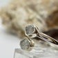 Raw Herderite Double Stone Sterling Silver Wrap Ring - SIZE 9