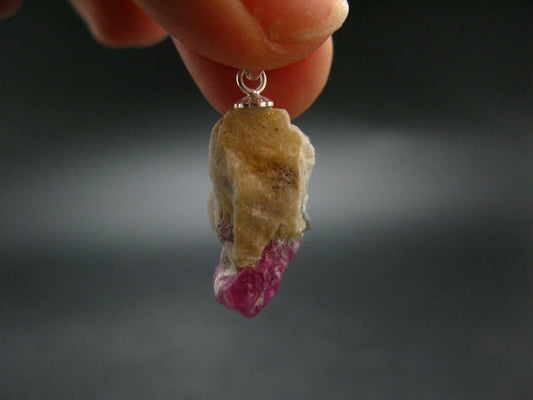 Ruby Silver Pendant from Afghanistan - 1.1" - 3.07 Grams