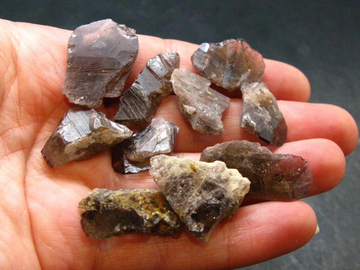 Lot of 10 Fine Axinite Crystals from Russia - 24.90 Grams