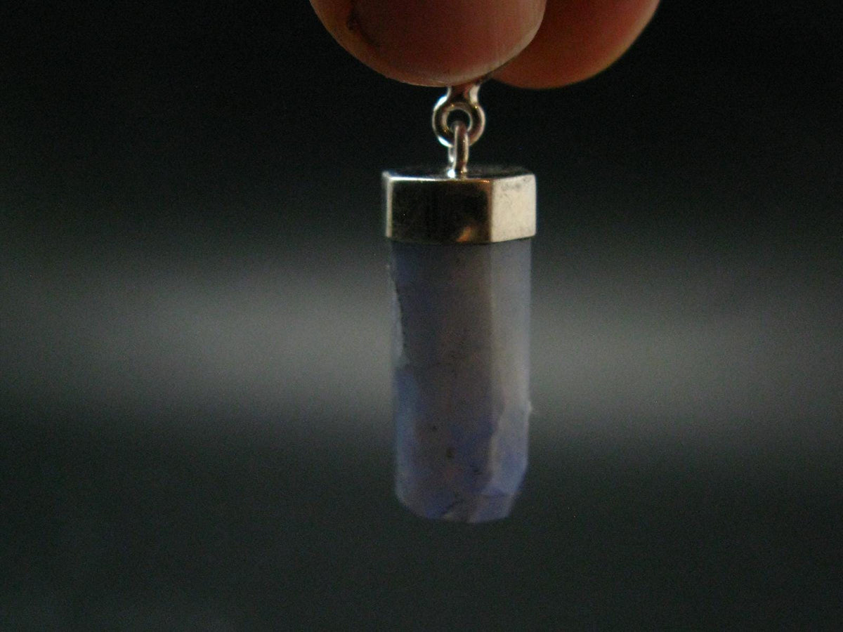 Rare Raw Hackmanite Silver Pendant from Afghanistan - 1.4" - 4.55 Grams