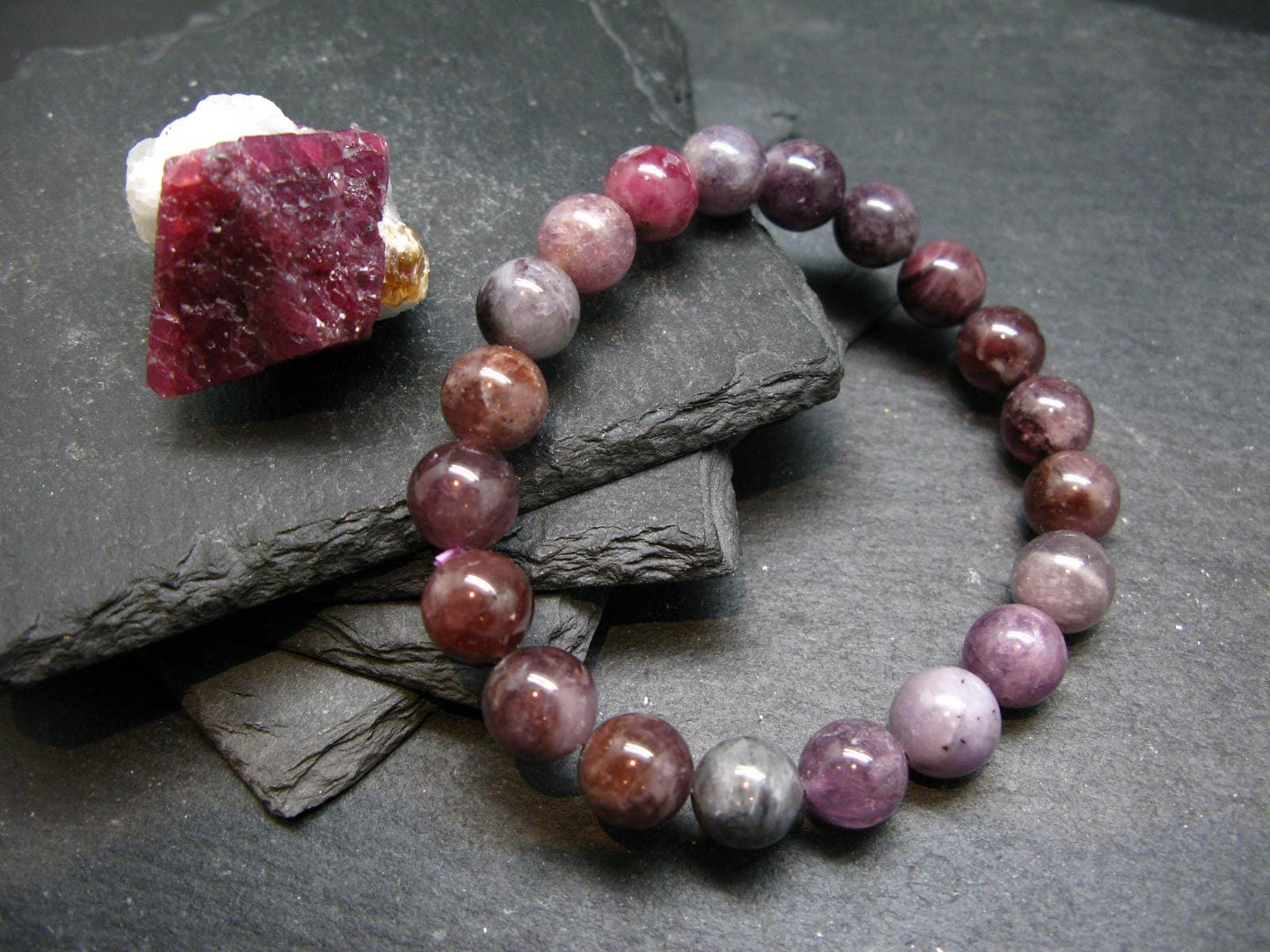 Gem Spinel Genuine Bracelet ~ 7 Inches ~ 10mm Round Beads