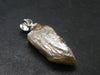 Gem Color Change See-Thru Straw Terminated Crystal Diaspore Crystal Silver Pendant From Turkey - 0.9" - 2.13 Grams